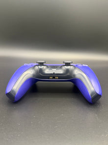 Bottom-edge view of Galactic Purple PS5 DualSense unit PS5-GPR-001 showing the headset and accessory connections