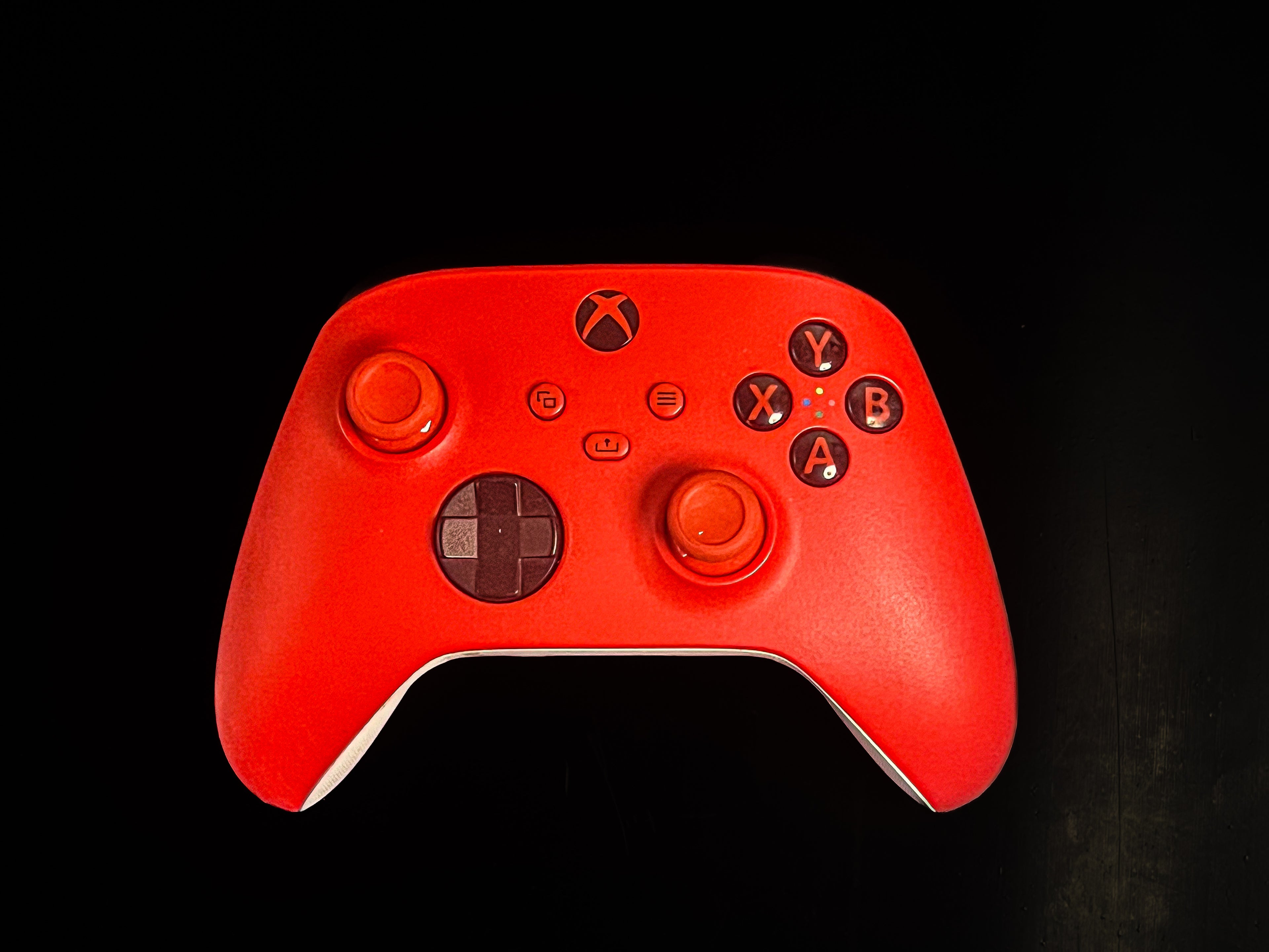 Refurbished red and white Xbox series x/s controller with hall effect joysticks