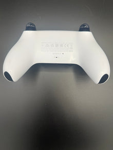 Rear view of Glacier White PS5 DualSense unit PS5-WHT-HE-003 showing the back shell and grips