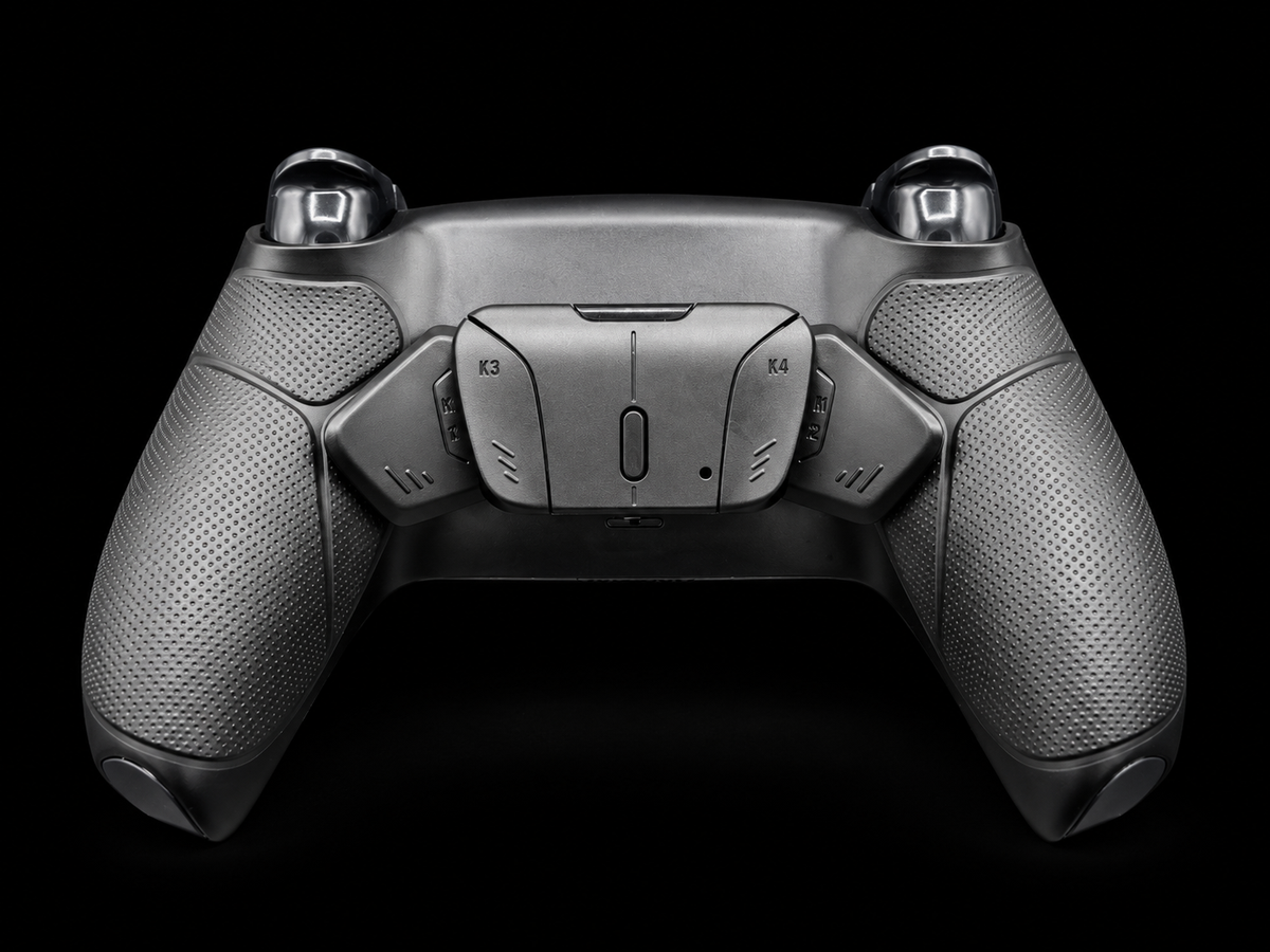 Back of an upgraded controller showing four installed rear inputs